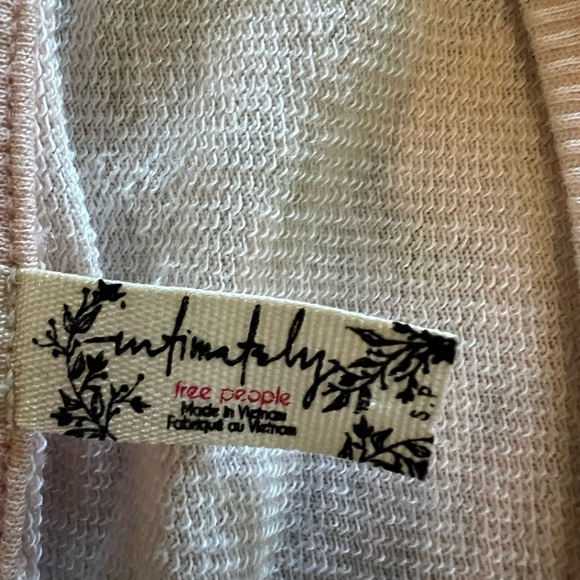 Free People Intimately Free Top Shirt Women Small Good Vibes Pink Cotton Blend - Picture 5 of 6
